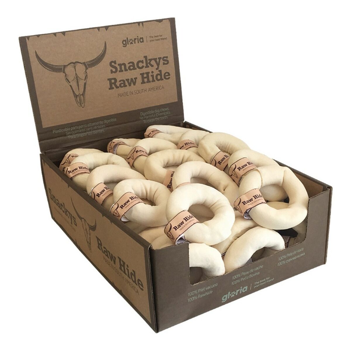Snack para Perros Gloria Rawhide Ternera Masticable 40 unidades